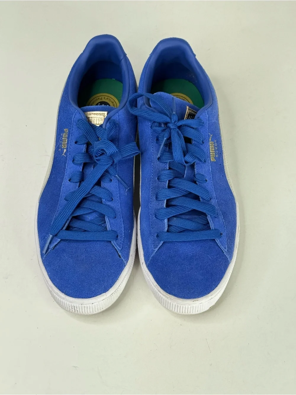 Puma Men’s Royal Blue Suede Sneakers with Cream Formstripe